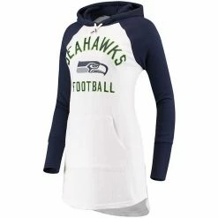 Women's G-III 4Her By Carl Banks White/College Navy Seattle Seahawks All Division Raglan Sleeve Pullover Hoodie -G-III Sales Store unnamed file 4536