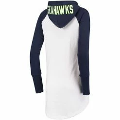 Women's G-III 4Her By Carl Banks White/College Navy Seattle Seahawks All Division Raglan Sleeve Pullover Hoodie -G-III Sales Store unnamed file 4537