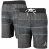 Men's G-III Sports By Carl Banks Charcoal Atlanta Braves Horizon Volley Swim Trunks