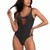 Women's G-III 4Her By Carl Banks Black San Francisco Giants Making Waves One-Piece Swimsuit