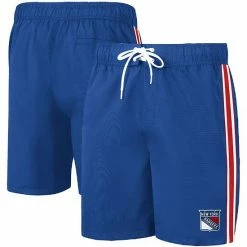 Men's G-III Sports By Carl Banks Blue New York Rangers Sand Beach Swim Shorts