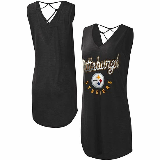 Women's G-III 4Her by Carl Banks Black Pittsburgh Steelers Game Time Swim V-Neck Cover-Up Dress Women's G-III 4Her By Carl Banks Black Pittsburgh Steelers Game Time Swim V-Neck Cover-Up Dress -G-III Sales Store unnamed file 4577