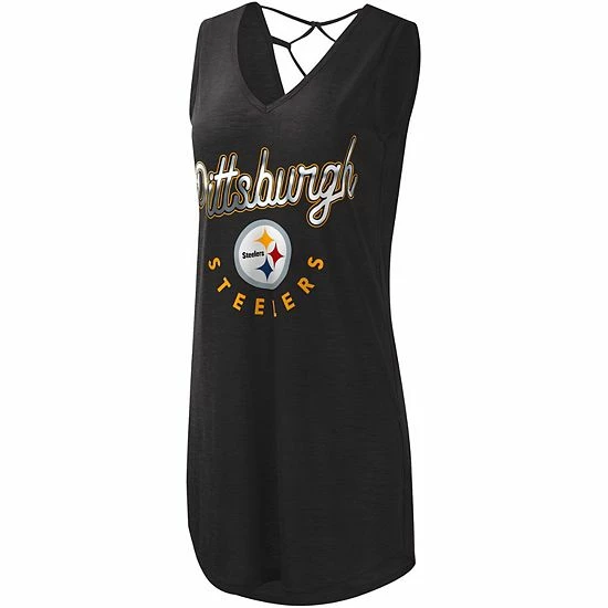 Women's G-III 4Her by Carl Banks Black Pittsburgh Steelers Game Time Swim V-Neck Cover-Up Dress Women's G-III 4Her By Carl Banks Black Pittsburgh Steelers Game Time Swim V-Neck Cover-Up Dress -G-III Sales Store unnamed file 4579