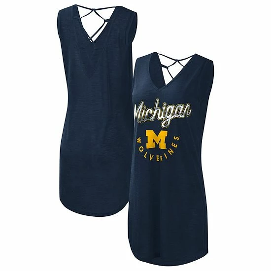 Women's G-III 4Her by Carl Banks Navy Michigan Wolverines Game Time Burnout Cover-Up V-Neck Dress Women's G-III 4Her By Carl Banks Navy Michigan Wolverines Game Time Burnout Cover-Up V-Neck Dress -G-III Sales Store unnamed file 4581