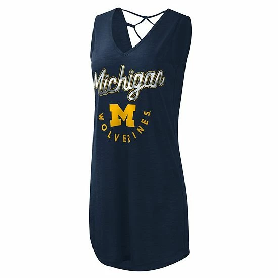 Women's G-III 4Her by Carl Banks Navy Michigan Wolverines Game Time Burnout Cover-Up V-Neck Dress Women's G-III 4Her By Carl Banks Navy Michigan Wolverines Game Time Burnout Cover-Up V-Neck Dress -G-III Sales Store unnamed file 4583