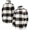 Women's G-III 4Her By Carl Banks Black Cincinnati Bengals Sherpa Plaid Quarter-Zip Jacket