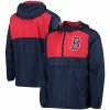 Men's G-III Sports By Carl Banks Navy/Red Boston Red Sox Lineman Half-Zip Hoodie Jacket