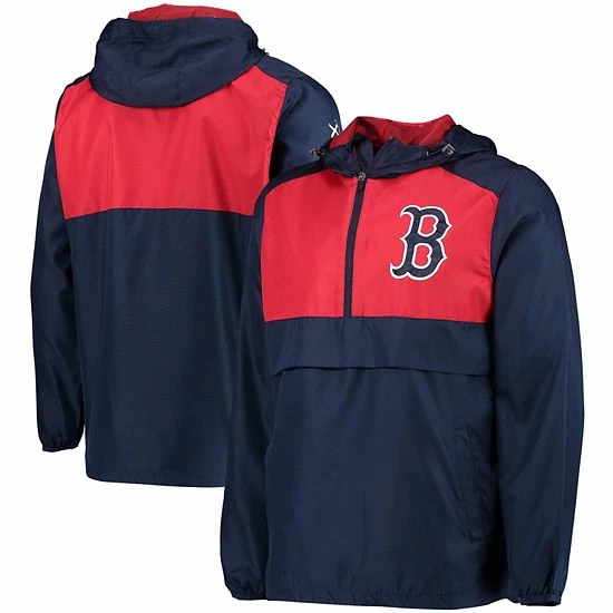 Men's G-III Sports by Carl Banks Navy/Red Boston Red Sox Lineman Half-Zip Hoodie Jacket Men's G-III Sports By Carl Banks Navy/Red Boston Red Sox Lineman Half-Zip Hoodie Jacket -G-III Sales Store unnamed file 4610