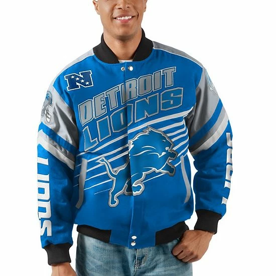 Men's G-III Sports by Carl Banks Blue/Silver Detroit Lions Extreme Strike Cotton Twill Full-Snap Jacket Men's G-III Sports By Carl Banks Blue/Silver Detroit Lions Extreme Strike Cotton Twill Full-Snap Jacket -G-III Sales Store unnamed file 4628