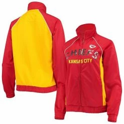 Women's G-III 4Her By Carl Banks Red/Gold Kansas City Chiefs Backfield Raglan Full-Zip Track Jacket
