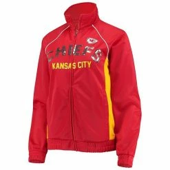 Women's G-III 4Her By Carl Banks Red/Gold Kansas City Chiefs Backfield Raglan Full-Zip Track Jacket -G-III Sales Store unnamed file 4636
