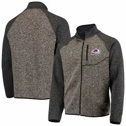Men's G-III Sports By Carl Banks Charcoal/Black Colorado Avalanche Switchback Transitional Raglan Full-Zip Jacket