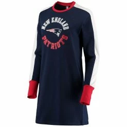 Women's G-III 4Her By Carl Banks Navy New England Patriots Hurry Up Offense T-Shirt Dress -G-III Sales Store unnamed file 4663