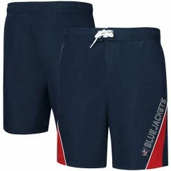 Men's G-III Sports By Carl Banks Navy Columbus Blue Jackets Sunrise Volley Swim Shorts
