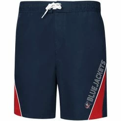 Men's G-III Sports By Carl Banks Navy Columbus Blue Jackets Sunrise Volley Swim Shorts -G-III Sales Store unnamed file 4679