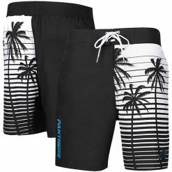 Men's G-III Sports By Carl Banks Black Carolina Panthers Volley Swim Trunks