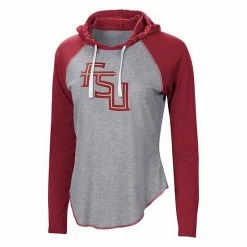 Women's G-III Sports By Carl Banks Heathered Gray/Garnet Florida State Seminoles Circus Catch Raglan Long Sleeve Hoodie T-Shirt