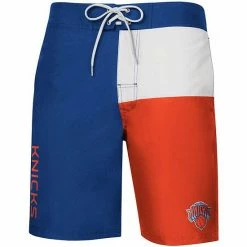 Men's G-III Sports By Carl Banks Blue/Orange New York Knicks Breeze Color Block Swim Trunks -G-III Sales Store unnamed file 4738