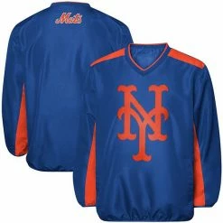 Men's G-III Sports By Carl Banks Royal New York Mets V-Neck Trainer Pullover Jacket