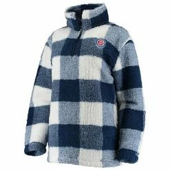 Women's G-III Sports By Carl Banks Navy/White Chicago Cubs Sherpa Plaid Quarter-Zip Jacket 2 Women's G-III Sports By Carl Banks Navy/White Chicago Cubs Sherpa Plaid Quarter-Zip Jacket -G-III Sales Store unnamed file 4756