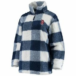 Women's G-III Sports By Carl Banks Navy/White Boston Red Sox Sherpa Plaid Quarter-Zip Jacket 7 Women's G-III Sports By Carl Banks Navy/White Boston Red Sox Sherpa Plaid Quarter-Zip Jacket -G-III Sales Store unnamed file 4760