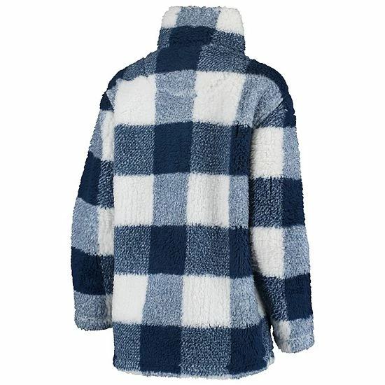 Women's G-III Sports By Carl Banks Navy/White Boston Red Sox Sherpa Plaid Quarter-Zip Jacket 4 Women's G-III Sports By Carl Banks Navy/White Boston Red Sox Sherpa Plaid Quarter-Zip Jacket - Image 4
