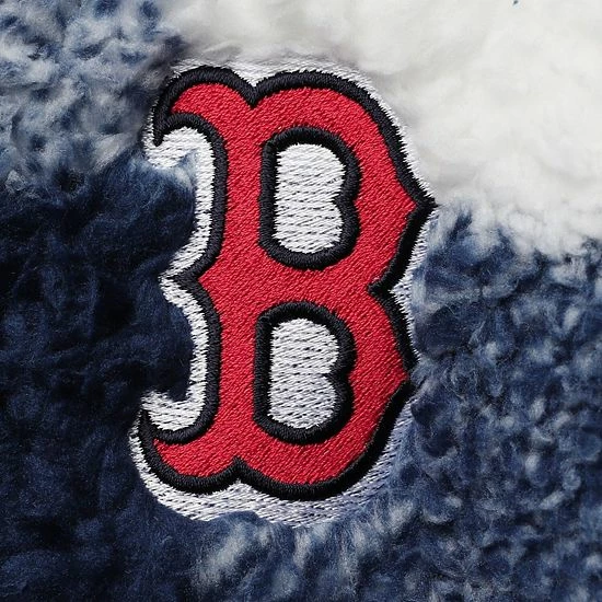 Women's G-III Sports By Carl Banks Navy/White Boston Red Sox Sherpa Plaid Quarter-Zip Jacket 5 Women's G-III Sports By Carl Banks Navy/White Boston Red Sox Sherpa Plaid Quarter-Zip Jacket - Image 5
