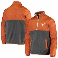 Men's G-III Sports By Carl Banks Gray/Texas Orange Texas Longhorns College Advanced Transitional Half-Zip Jacket