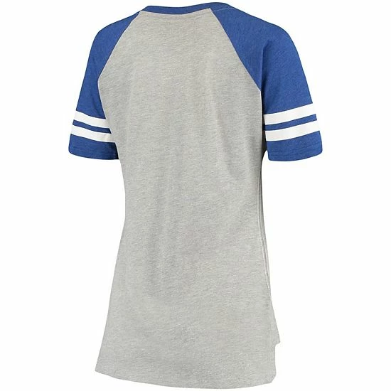 Women's G-III 4Her by Carl Banks Heathered Gray/Royal Los Angeles Dodgers Goal Line Raglan V-Neck T-Shirt Women's G-III 4Her By Carl Banks Heathered Gray/Royal Los Angeles Dodgers Goal Line Raglan V-Neck T-Shirt -G-III Sales Store unnamed file 4790
