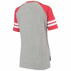 Women's G-III 4Her By Carl Banks Heathered Gray/Red St. Louis Cardinals Goal Line Raglan V-Neck T-Shirt 3 Women's G-III 4Her By Carl Banks Heathered Gray/Red St. Louis Cardinals Goal Line Raglan V-Neck T-Shirt -G-III Sales Store unnamed file 4798