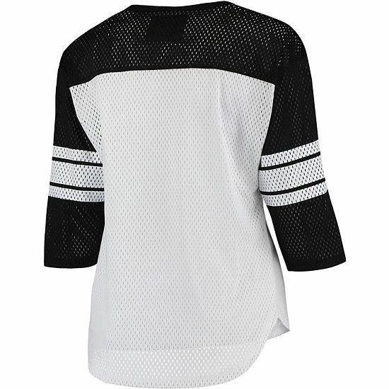 Women's G-III 4Her by Carl Banks White/Black Pittsburgh Steelers First Team Three-Quarter Sleeve Mesh T-Shirt Women's G-III 4Her By Carl Banks White/Black Pittsburgh Steelers First Team Three-Quarter Sleeve Mesh T-Shirt -G-III Sales Store unnamed file 480