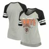 Women's G-III 4Her By Carl Banks Heathered Gray/Black San Francisco Giants Goal Line T-Shirt