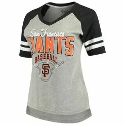 Women's G-III 4Her By Carl Banks Heathered Gray/Black San Francisco Giants Goal Line T-Shirt -G-III Sales Store unnamed file 4811