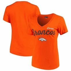 Women's G-III 4Her By Carl Banks Orange Denver Broncos Post Season V-Neck T-Shirt