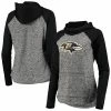 Women's G-III 4Her By Carl Banks Heathered Gray/Black Baltimore Ravens Championship Team Ring Raglan Pullover Hoodie