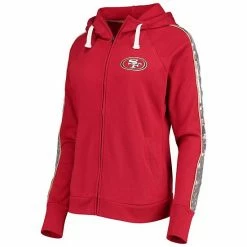 Women's G-III 4Her By Carl Banks Scarlet San Francisco 49ers Game Changer Raglan Full-Zip Hoodie -G-III Sales Store unnamed file 4898