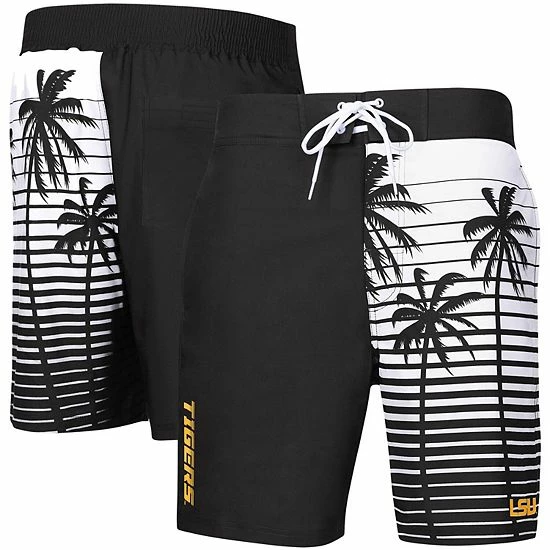 Men's G-III Sports By Carl Banks Black LSU Tigers Tropical Volley Swim Trunks 2 Men's G-III Sports By Carl Banks Black LSU Tigers Tropical Volley Swim Trunks - Image 2