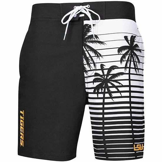Men's G-III Sports By Carl Banks Black LSU Tigers Tropical Volley Swim Trunks 3 Men's G-III Sports By Carl Banks Black LSU Tigers Tropical Volley Swim Trunks - Image 3