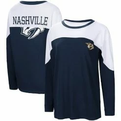 Women's G-III 4Her By Carl Banks Navy Nashville Predators Pop Fly Long Sleeve T-Shirt