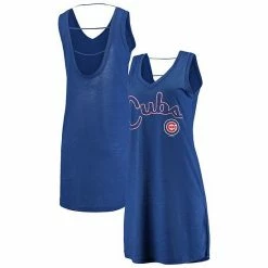 Women's G-III 4Her By Carl Banks Heathered Royal Chicago Cubs Swim Cover-Up Dress