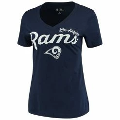 Women's G-III 4Her By Carl Banks Navy Los Angeles Rams Post Season V-Neck T-Shirt