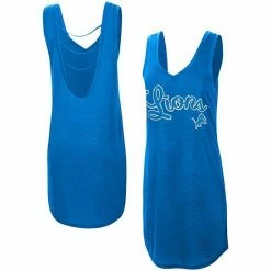 Women's G-III 4Her By Carl Banks Blue Detroit Lions Off Season Swimsuit Cover-Up
