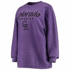 Women's G-III 4Her By Carl Banks Purple Colorado Rockies Comfy Cord Pullover Sweatshirt -G-III Sales Store unnamed file 4996