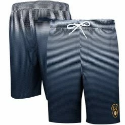 Men's G-III Sports By Carl Banks Navy Milwaukee Brewers Ocean Swim Trunks