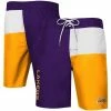 Men's G-III Sports By Carl Banks Purple/Gold Los Angeles Lakers Breeze Color Block Swim Trunks