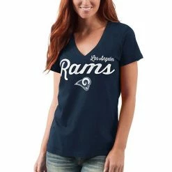Women's G-III 4Her By Carl Banks Navy Los Angeles Rams Post Season V-Neck T-Shirt -G-III Sales Store unnamed file 501