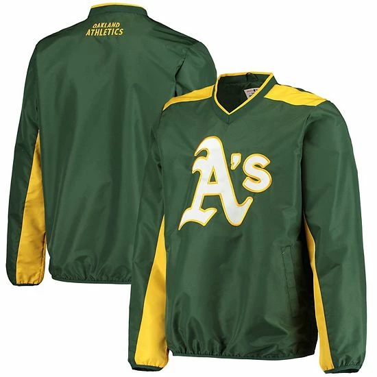 Men's G-III Sports by Carl Banks Green Oakland Athletics V-Neck Trainer Pullover Jacket Men's G-III Sports By Carl Banks Green Oakland Athletics V-Neck Trainer Pullover Jacket -G-III Sales Store unnamed file 5013