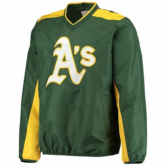 Men's G-III Sports by Carl Banks Green Oakland Athletics V-Neck Trainer Pullover Jacket Men's G-III Sports By Carl Banks Green Oakland Athletics V-Neck Trainer Pullover Jacket -G-III Sales Store unnamed file 5014