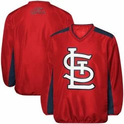 Men's G-III Sports By Carl Banks Red St. Louis Cardinals V-Neck Trainer Pullover Jacket
