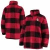 Women's G-III Sports By Carl Banks Red/Black St. Louis Cardinals Sherpa Plaid Quarter-Zip Jacket